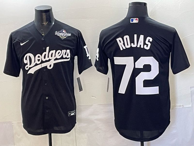 Men 2026 Nike Los Angeles Dodgers #72 Rojas Black Game MLB Jersey 03